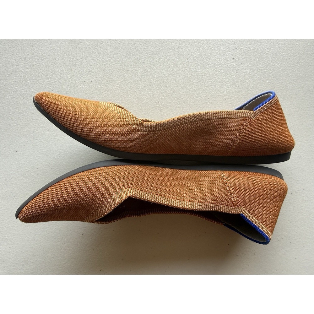 Rothy's The Point Knit Flats Brown Cognac Ballet Shoes 6.5 - Picture 5 of 12